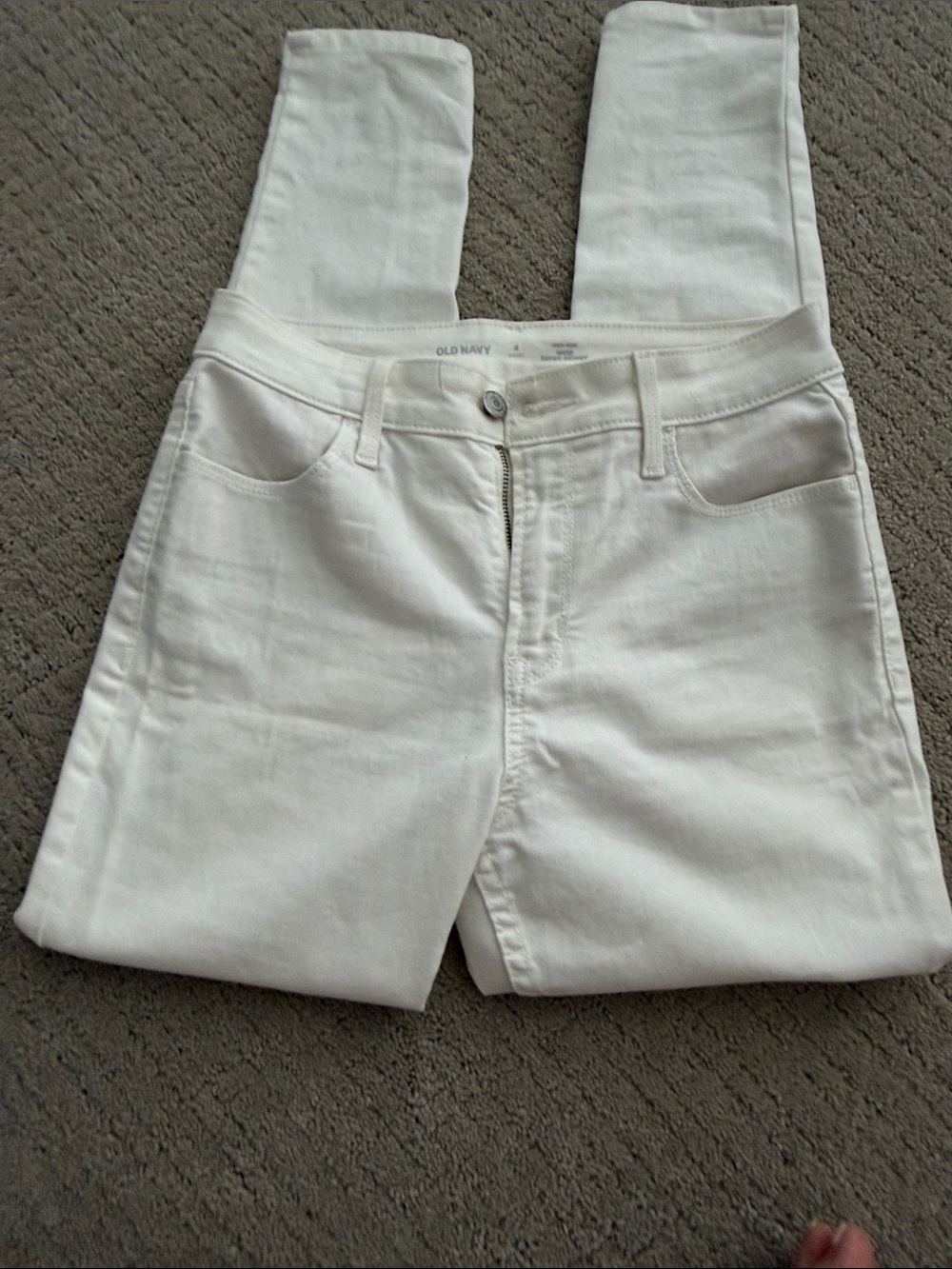 Old Navy White Women's Skinny Jeans - High-Rise Stretch Denim